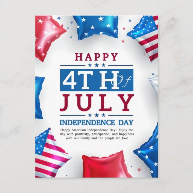 Lycklig 4:e July independence day Vykort (Framsida)