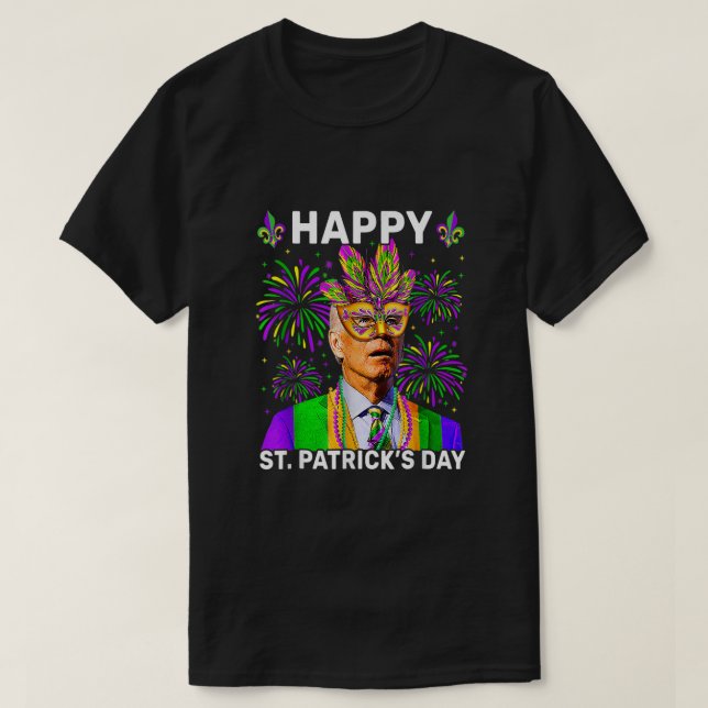 Lycklig 4:e Påsk Funny Joe Biden Mardi Gras Hon T Shirt (Design framsida)