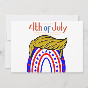 lycklig 4:e patriotisk design, fyrkantigt genbröd  inbjudningar