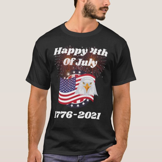 Lycklig 4 juli 1776-2021 T-Shirt (Framsida)