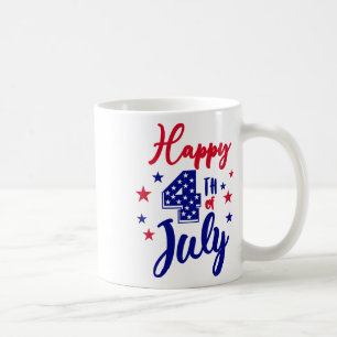 Lycklig 4 juli 2004: Patriotic American US Flagga Kaffemugg