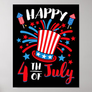 Lycklig 4 juli 2004: Patriotic American US Flagga Poster