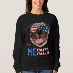 Lycklig 4 juli 2010: Merica Pug USA American Flagg T Shirt