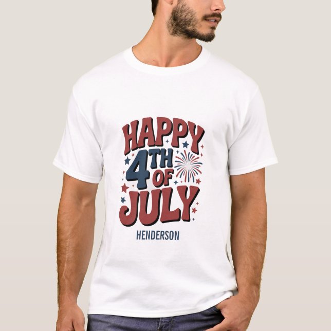 Lycklig 4 juli 2011: Bold Patriotic Quote T-Shirt  (Framsida)