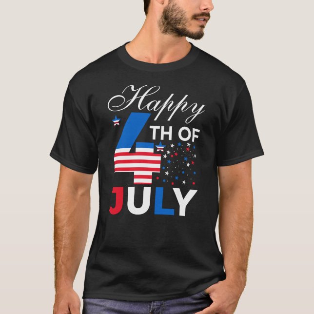 Lycklig 4 juli-97958 t shirt (Framsida)