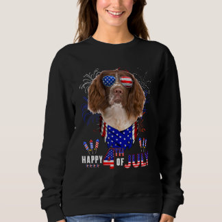 Lycklig 4 juli American Flagga English Springer S T Shirt