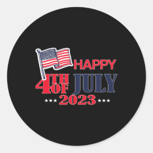 Lycklig 4 juli Amerika Lycklig Independence day Runt Klistermärke