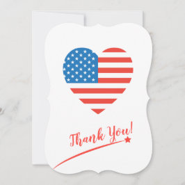 Lycklig 4 juli Amerika USA flagga Heart Patriotic Tack Kort