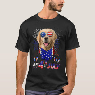 Lycklig 4 juli: Amerikanska Flagga Golden Retrieve T Shirt