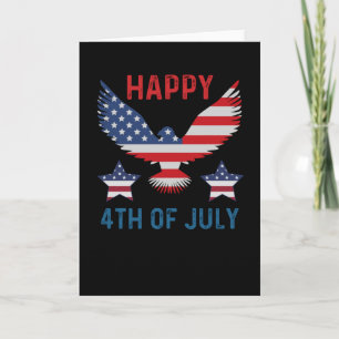 Lycklig 4 juli Amerikanska Flagga Kort