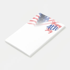 Lycklig 4 juli Amerikanska Flagga Post-it Block