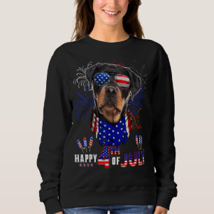 Lycklig 4 juli Amerikanska Flagga Rottweiler Sungl T Shirt