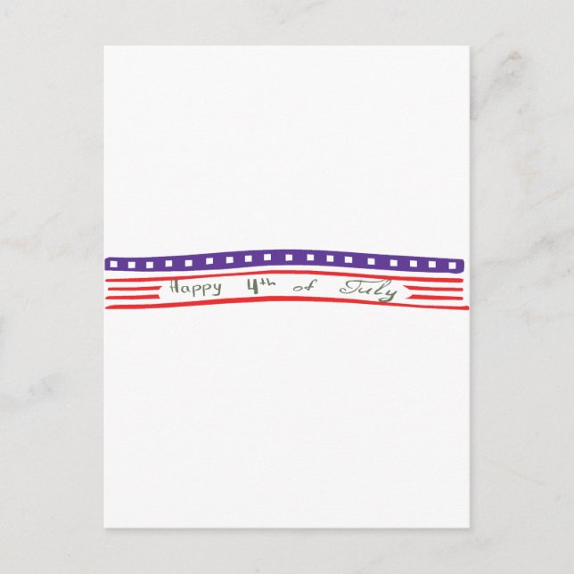 Lycklig 4 juli Amerikanska Flagga Vykort (Framsida)
