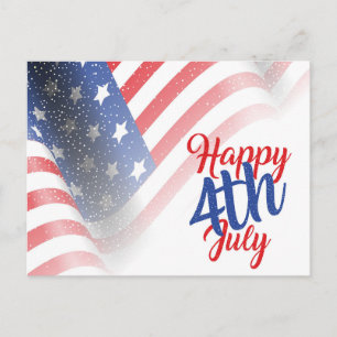 Lycklig 4 juli Amerikanska Flagga Vykort