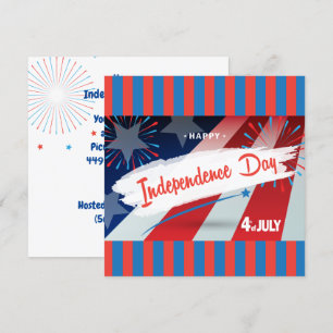 Lycklig 4 juli: Amerikanska USA flagga personalize Inbjudningar