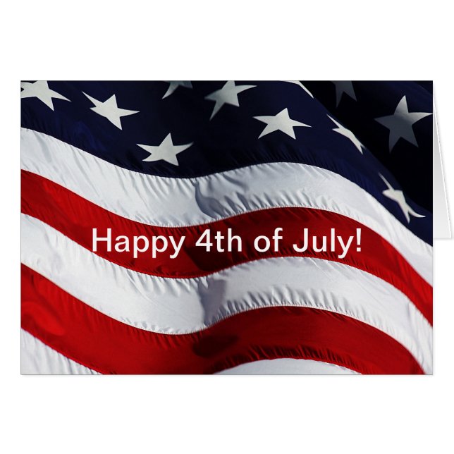 Lycklig 4 juli! Amerikanskt Flagga Anpassade Hälsningskort (Framsidan Horizontal)