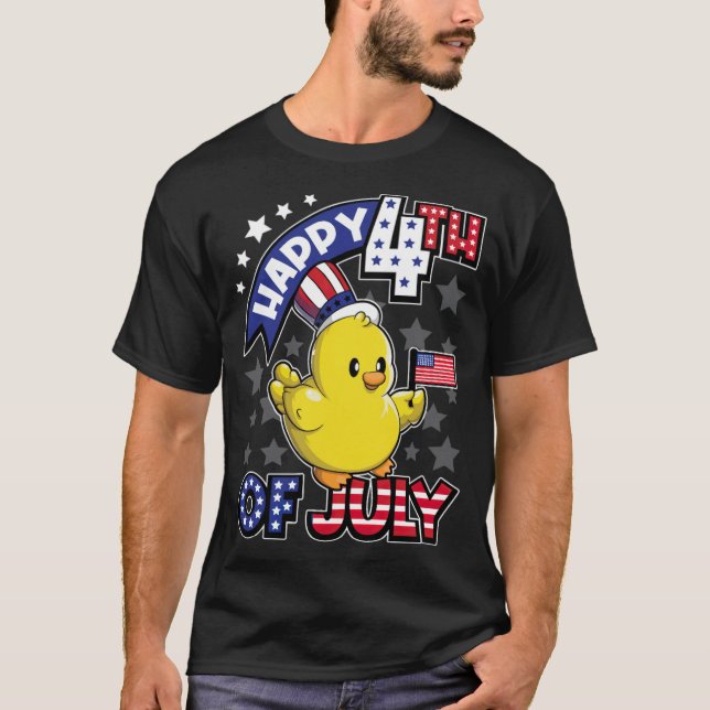 Lycklig 4 juli Anka USA:s arbets- och ägararbete T Shirt (Framsida)
