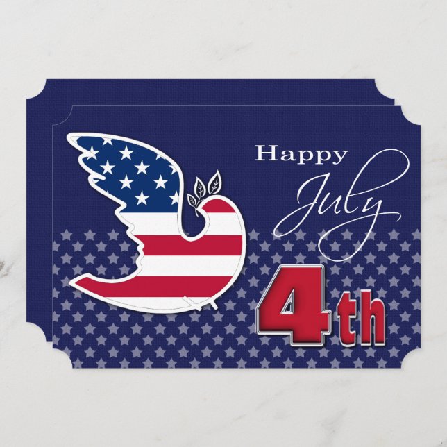 Lycklig 4 juli. Anpassningsbarnas platta hälsnings Kort (Fram/baksida)