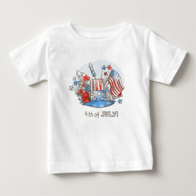 Lycklig 4 juli Baby T-Shirt (Framsida)