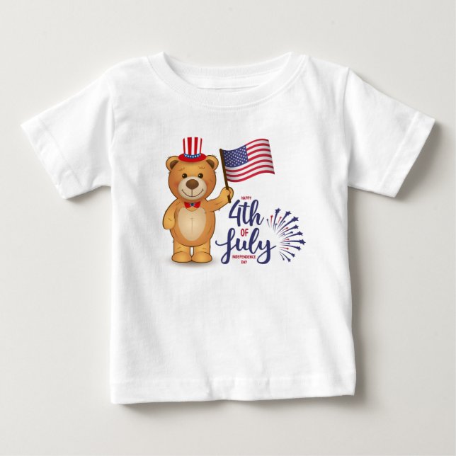 Lycklig 4 juli Baby T-Shirt (Framsida)