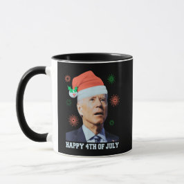 Lycklig 4 juli Biden Santa Hat Funny Mugg