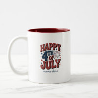 Lycklig 4 juli: Bold Patriotic Coffee Mugg