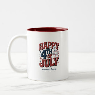 Lycklig 4 juli: Bold Patriotic Coffee Mugg