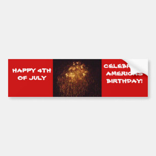 LYCKLIG 4 JULI, CLEBRATE AMERICA-stötfångare Bildekal