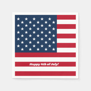 Lycklig 4 juli Flagga Napkins Pappersservett
