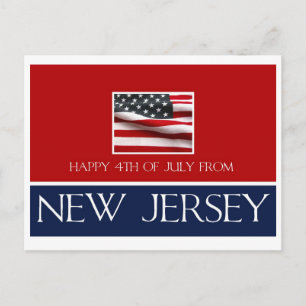 lycklig 4 juli från New jersey Vykort