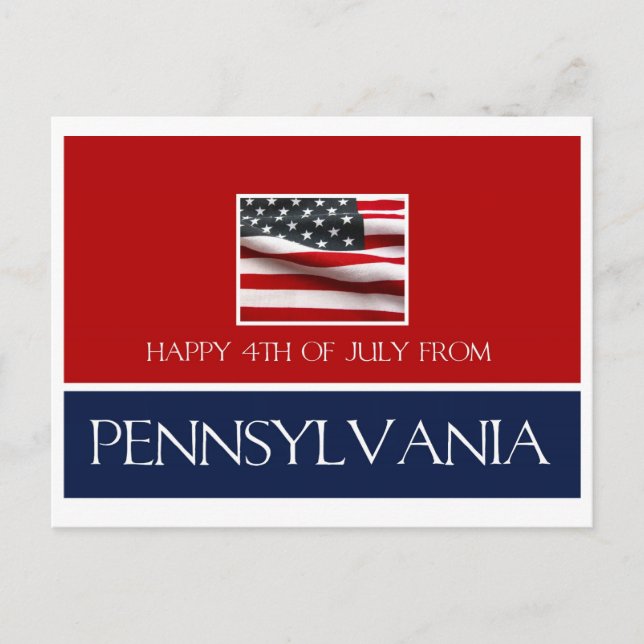 lycklig 4 juli från Pennsylvania Vykort (Framsida)
