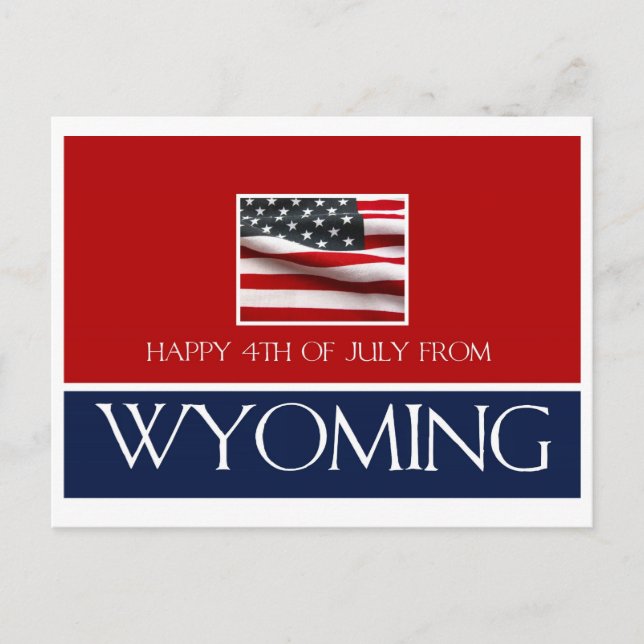 lycklig 4 juli från Wyoming Vykort (Framsida)