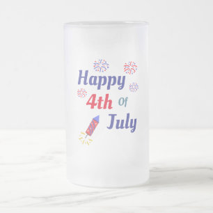 Lycklig 4 juli frostat ölglas
