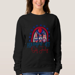 Lycklig 4 juli Gnome Rainbow USA flagga Independe T Shirt