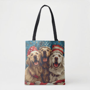 Lycklig 4 juli Golden Retriever Hundar Tygkasse