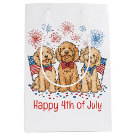 Lycklig 4 juli Goldendoodle Hundar Fireworks