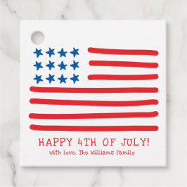 Lycklig 4 juli | Hand plockade American Flagga Gåvor Etiketter