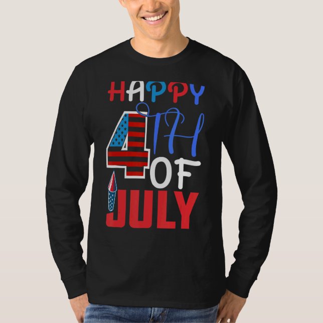 Lycklig 4 juli Independence day 1776 amerikanska T Shirt (Framsida)