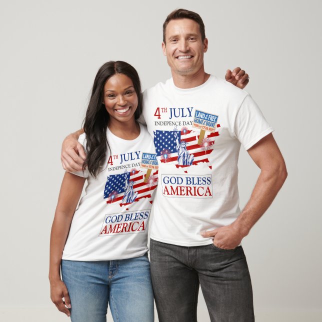 Lycklig 4 juli Independence day Amerika Party T Shirt (Unisex)