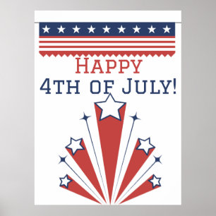 Lycklig 4 juli Independence day Amerika Poster