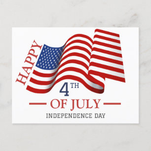 Lycklig 4 juli Independence day Amerikanska Flagga Helg Vykort