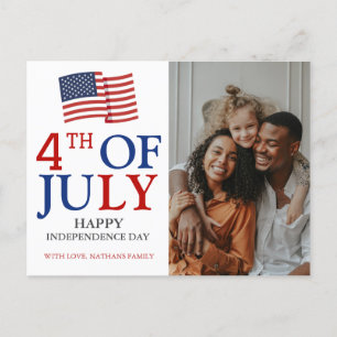 Lycklig 4 juli Independence day Amerikanska Flagga Helg Vykort