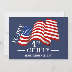 Lycklig 4 juli Independence day Amerikanska Flagga Julkort