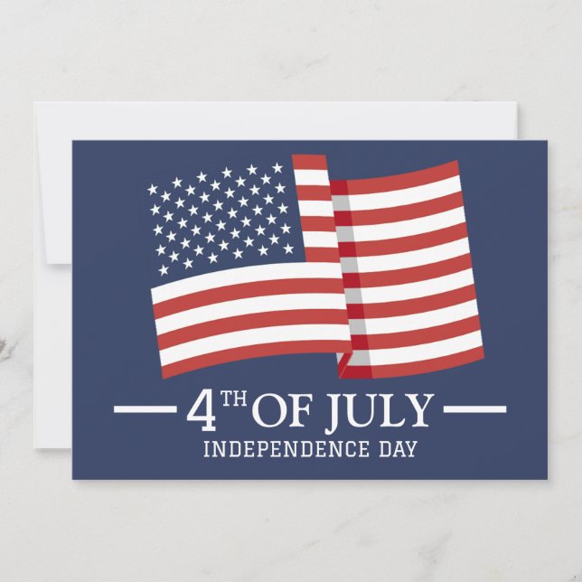Lycklig 4 juli Independence day Amerikanska Flagga Julkort (Framsida)