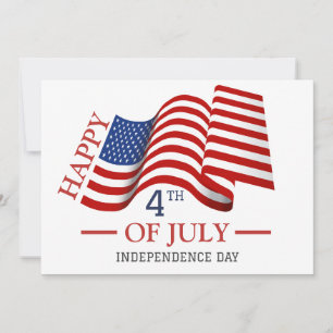 Lycklig 4 juli Independence day Amerikanska Flagga Julkort