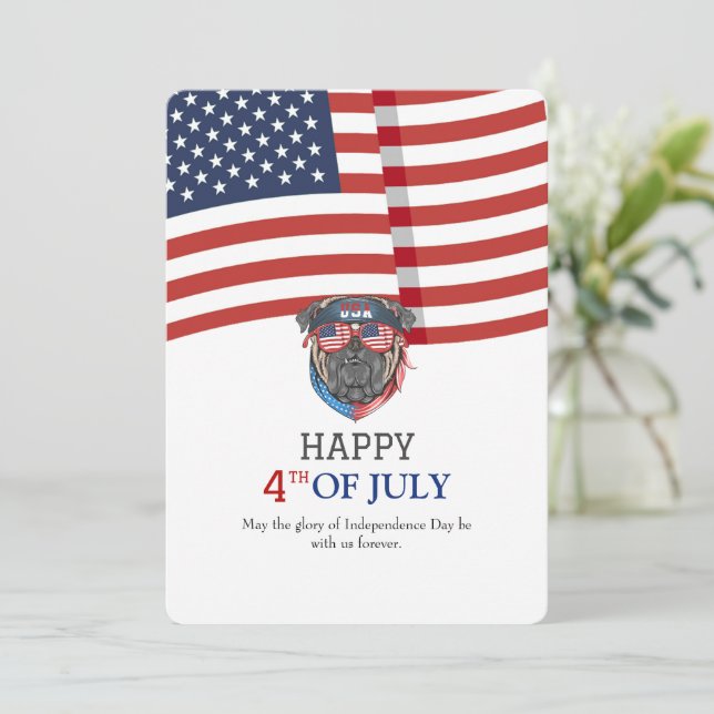 Lycklig 4 juli Independence day Amerikanska Flagga Kort (Stående Fram)