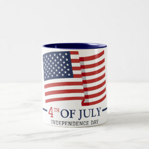 Lycklig 4 juli Independence day Amerikanska Flagga Två-Tonad Mugg