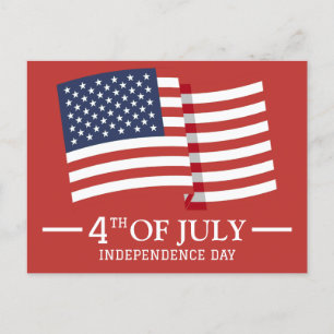 Lycklig 4 juli Independence day Amerikanska Flagga Vykort