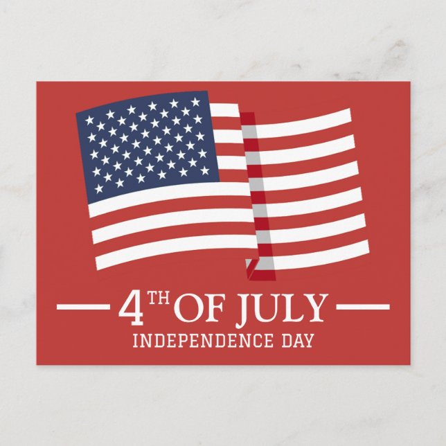 Lycklig 4 juli Independence day Amerikanska Flagga Vykort (Framsida)