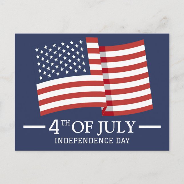 Lycklig 4 juli Independence day Amerikanska Flagga Vykort (Framsida)